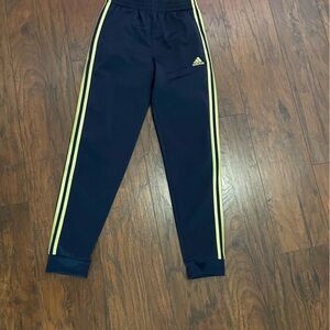 Adidas Kids Navy Joggers with Yellow Accents